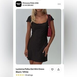 Princess Polly Black and White Polka Dot Mini Dress